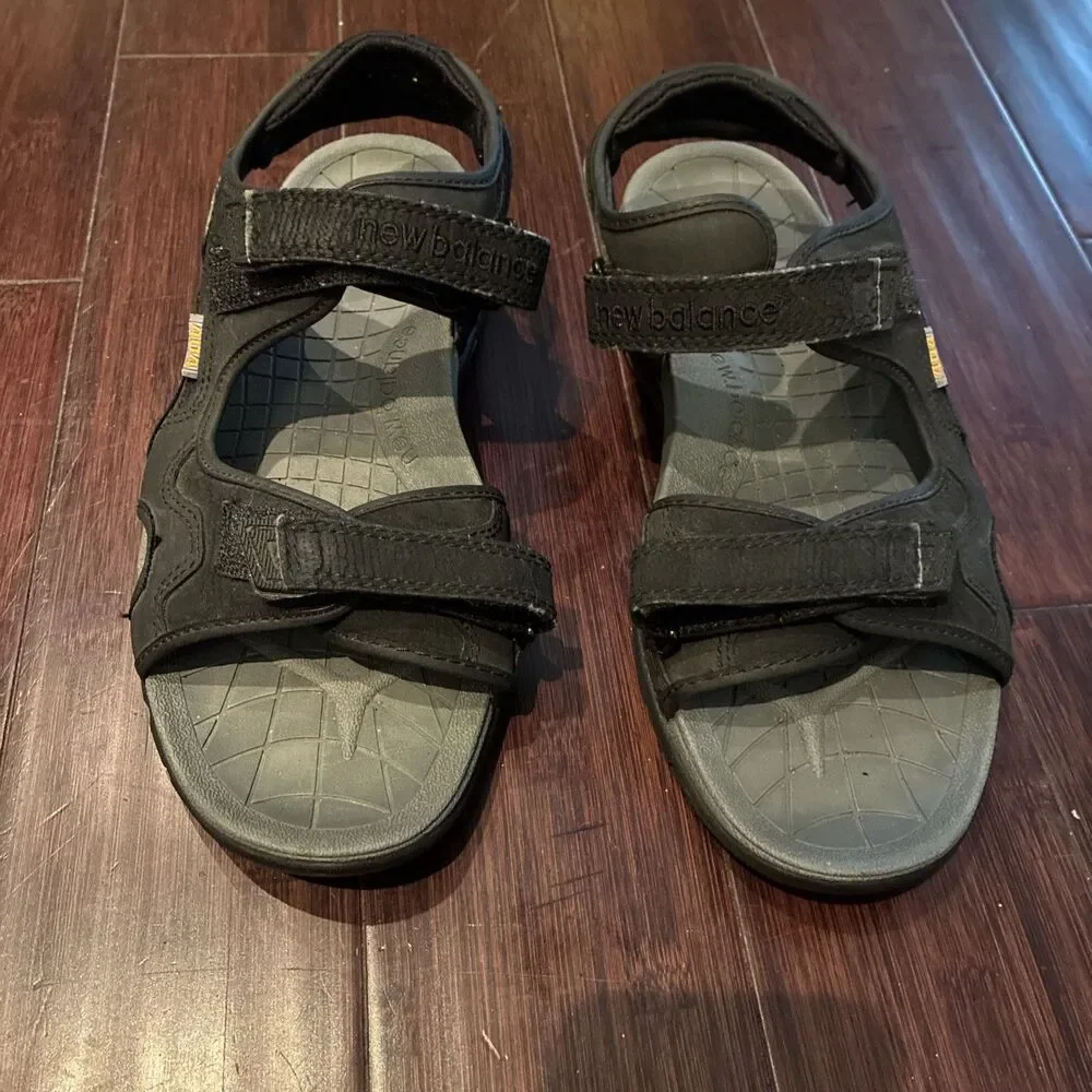 New Balance 404 Sandals SD404BK Adjustable Straps Leather Suede Sporty Hiking 8